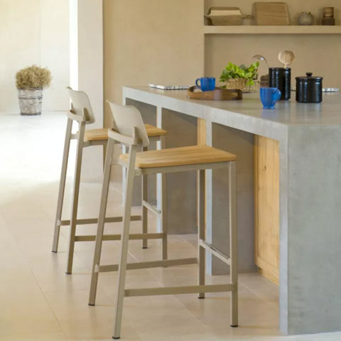 SGABELLO SHINE TEAK EMU